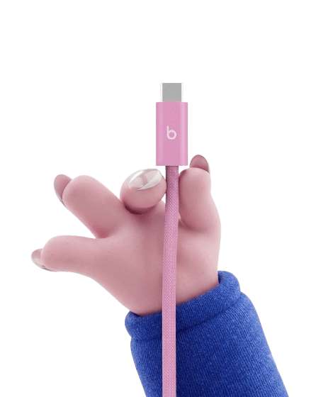 Hand holding a USB-C charging cable
